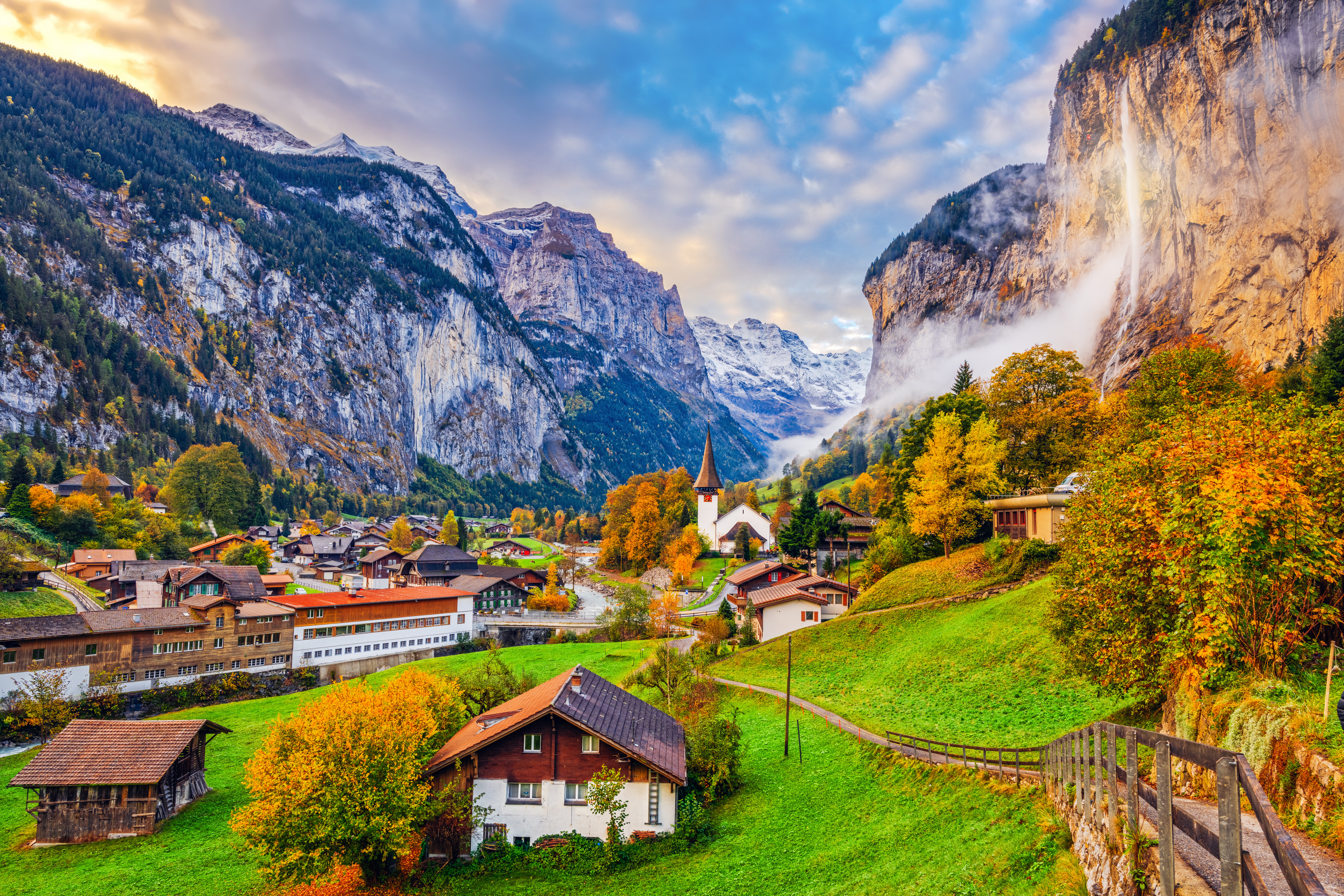 Valle de Lauterbrunnen en otoño